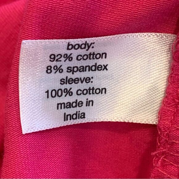 Lane Bryant Woven Eyelet-Sleeve Crew-Neck Tee Pink Size 22/24 - Picture 8 of 11